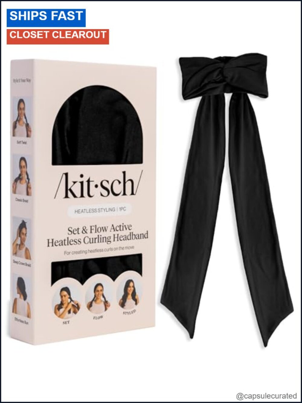 Heatless Curling Headband for Women - Active 2-in-1 Hair Accessory, Overnight